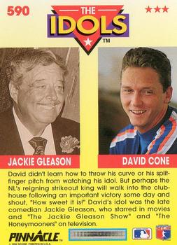 1992 Pinnacle #590 David Cone / Jackie Gleason Back