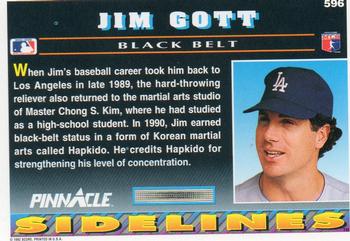 1992 Pinnacle #596 Jim Gott Back