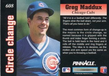 1992 Pinnacle #608 Greg Maddux Back