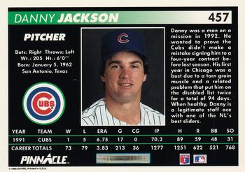 1992 Pinnacle #457 Danny Jackson Back