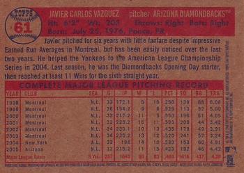 2006 Topps Heritage #61 Javier Vazquez Back