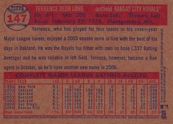 2006 Topps Heritage #147 Terrence Long Back