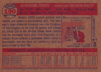 2006 Topps Heritage #190 Brian Roberts Back