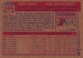 2006 Topps Heritage #244 Shawn Chacon Back