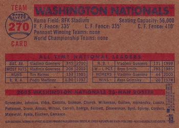 2006 Topps Heritage #270 Washington Nationals Back