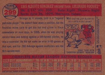 2006 Topps Heritage #299 Luis A. Gonzalez Back