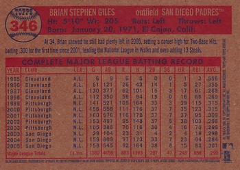 2006 Topps Heritage #346 Brian Giles Back