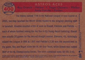2006 Topps Heritage #400 Astros' Aces (Roy Oswalt / Roger Clemens / Andy Pettitte) Back