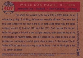 2006 Topps Heritage #407 White Sox Power Hitters (Jermaine Dye / Paul Konerko) Back