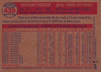 2006 Topps Heritage #439 Brian Anderson Back