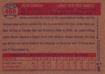 2006 Topps Heritage #466 Melky Cabrera Back