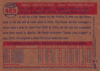 2006 Topps Heritage #469 Randy Wolf Back