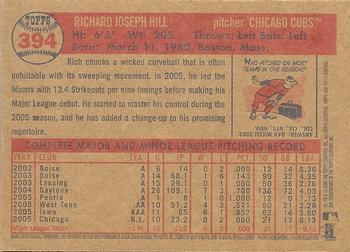 2006 Topps Heritage #394 Rich Hill Back