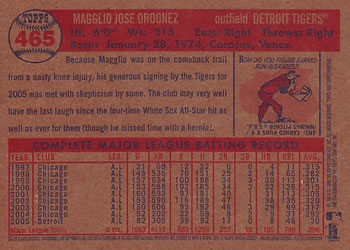 2006 Topps Heritage #465 Magglio Ordonez Back