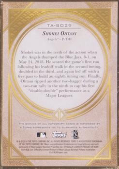 2018 Topps Transcendent Collection Japan Edition - Autographs Gold #TA-SO29 Shohei Ohtani Back