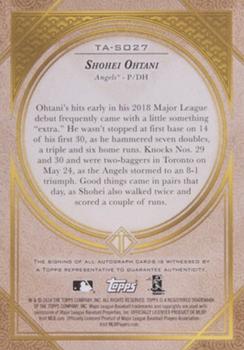 2018 Topps Transcendent Collection Japan Edition - Autographs Emerald #TA-SO27 Shohei Ohtani Back