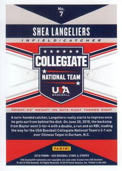 2019 Panini USA Baseball Stars & Stripes #7 Shea Langeliers Back
