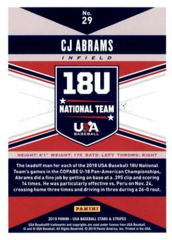 2019 Panini USA Baseball Stars & Stripes #29 CJ Abrams Back