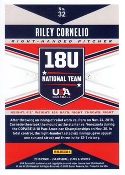 2019 Panini USA Baseball Stars & Stripes #32 Riley Cornelio Back