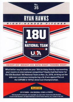 2019 Panini USA Baseball Stars & Stripes #35 Ryan Hawks Back