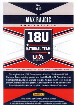 2019 Panini USA Baseball Stars & Stripes #43 Max Rajcic Back