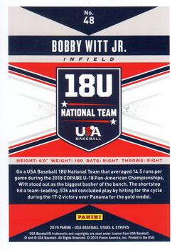 2019 Panini USA Baseball Stars & Stripes #48 Bobby Witt Jr. Back