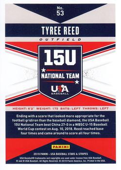 2019 Panini USA Baseball Stars & Stripes #53 Tyree Reed Back