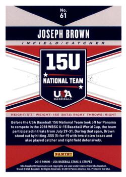 2019 Panini USA Baseball Stars & Stripes #61 Joseph Brown Back