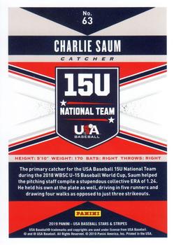 2019 Panini USA Baseball Stars & Stripes #63 Charlie Saum Back