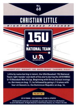 2019 Panini USA Baseball Stars & Stripes #68 Christian Little Back