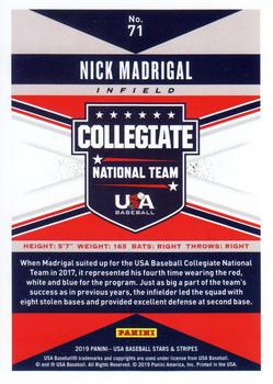 2019 Panini USA Baseball Stars & Stripes #71 Nick Madrigal Back
