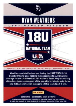 2019 Panini USA Baseball Stars & Stripes #73 Ryan Weathers Back