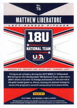 2019 Panini USA Baseball Stars & Stripes #76 Matthew Liberatore Back