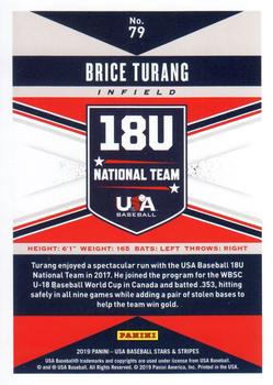 2019 Panini USA Baseball Stars & Stripes #79 Brice Turang Back