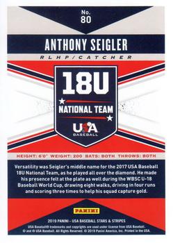 2019 Panini USA Baseball Stars & Stripes #80 Anthony Seigler Back