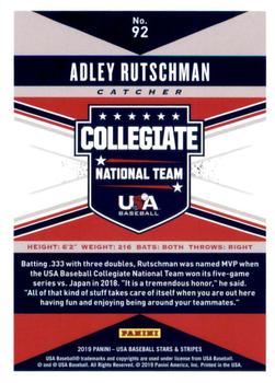 2019 Panini USA Baseball Stars & Stripes #92 Adley Rutschman Back