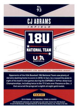 2019 Panini USA Baseball Stars & Stripes #93 CJ Abrams Back