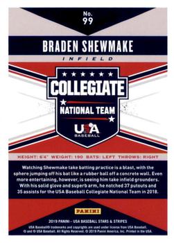 2019 Panini USA Baseball Stars & Stripes #99 Braden Shewmake Back