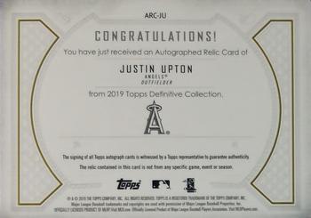 2019 Topps Definitive Collection #ARC-JU Justin Upton Back