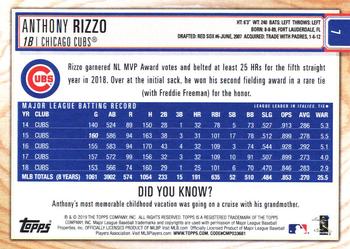 2019 Topps Big League #7 Anthony Rizzo Back