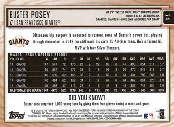 2019 Topps Big League #74 Buster Posey Back