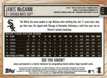 2019 Topps Big League #113 James McCann Back