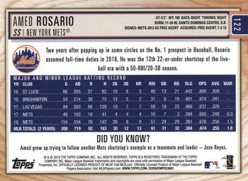 2019 Topps Big League #122 Amed Rosario Back