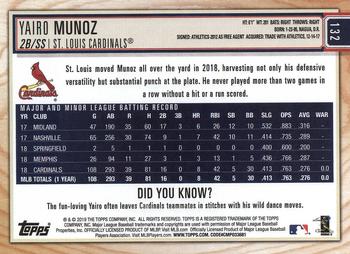 2019 Topps Big League #132 Yairo Munoz Back