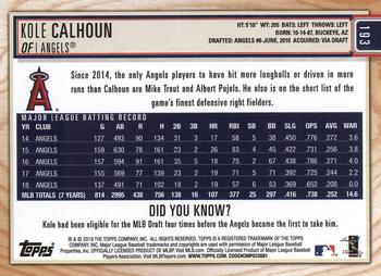 2019 Topps Big League #193 Kole Calhoun Back