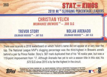 2019 Topps Big League #360 Christian Yelich / Trevor Story / Nolan Arenado Back