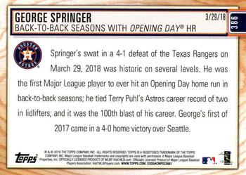 2019 Topps Big League #386 George Springer Back