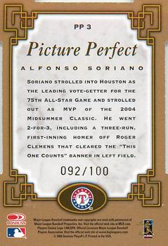 2005 Leaf - Picture Perfect Die Cut #PP 3 Alfonso Soriano Back