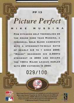 2005 Leaf - Picture Perfect Die Cut #PP 13 Mike Mussina Back