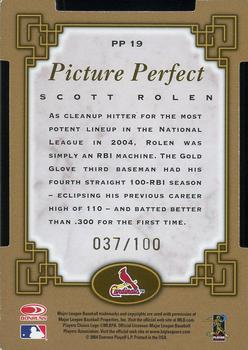 2005 Leaf - Picture Perfect Die Cut #PP 19 Scott Rolen Back